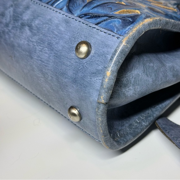 Patricia Nash 10th Anniversary Edition Blue Leather Handbag - Picture 7 of 7